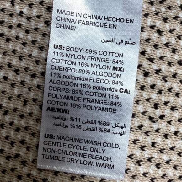 Chico's Tweed Blazer/Cardigan Pockets Fringed 4 (XXL/20-22) Black/Ecru #82i - Picture 9 of 10